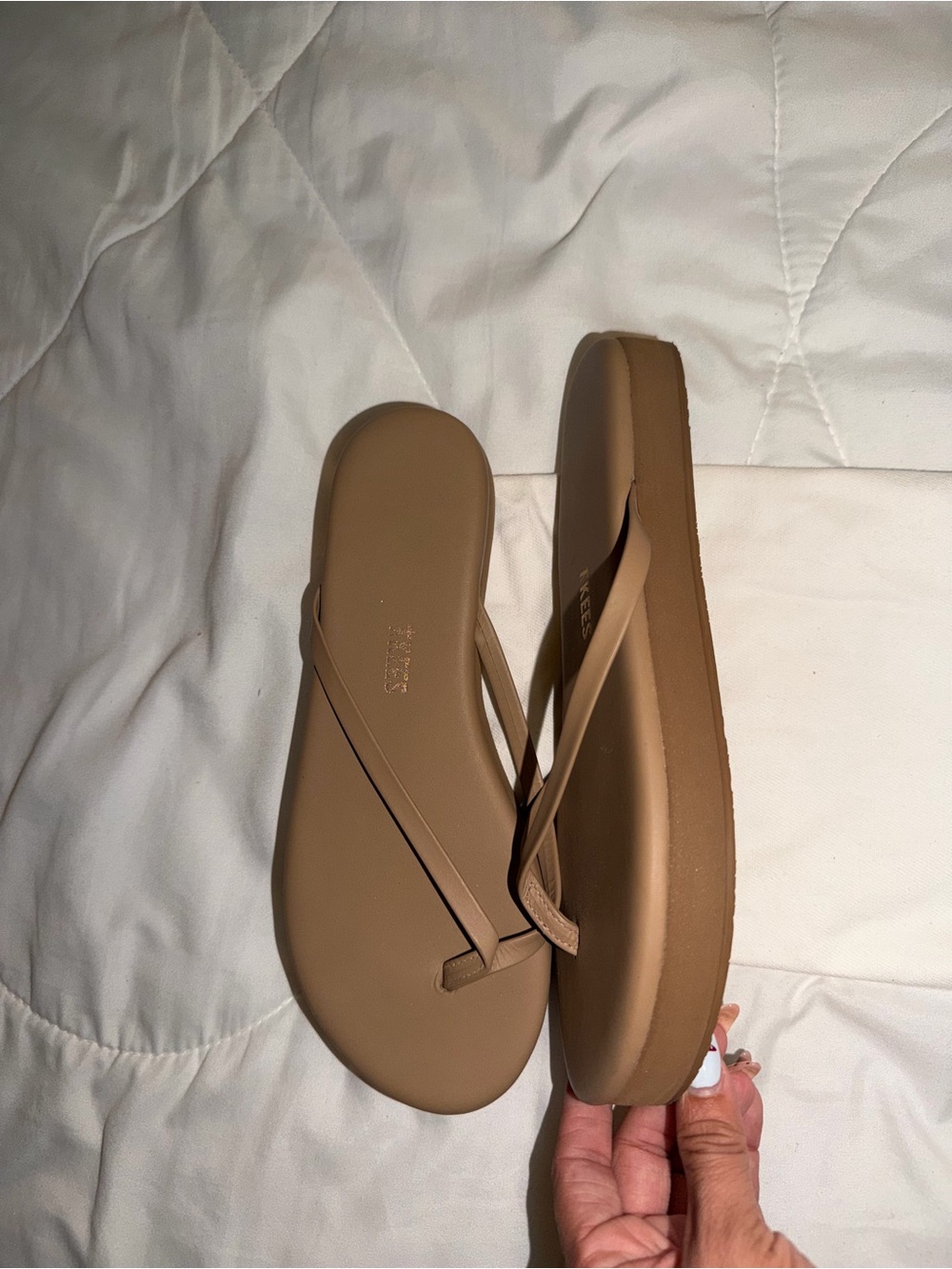 TKEES Tan Platform Flip Flop Sandals - Picture 3 of 5